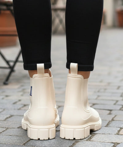 Comprar bota chelsea feminina impermeável PVC solado tratorado antiderrapante forro respirável em promoção ANELLIMN