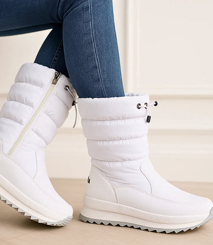 Comprar bota feminina impermeável Branco térmica com forro para inverno, antiderrapante, confortável e ideal para dias frios ou com chuva barato DAFITI
