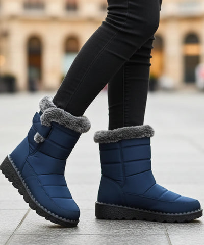 Comprar bota feminina térmica forrada impermeável com pelúcia interna e solado antiderrapante para inverno, chuva e conforto no frio ANELLIMN