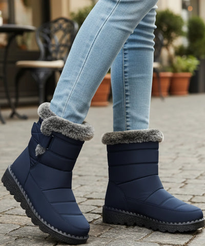 Comprar bota feminina térmica forrada impermeável com pelúcia interna e solado antiderrapante para inverno, chuva e conforto no frio ANELLIMN