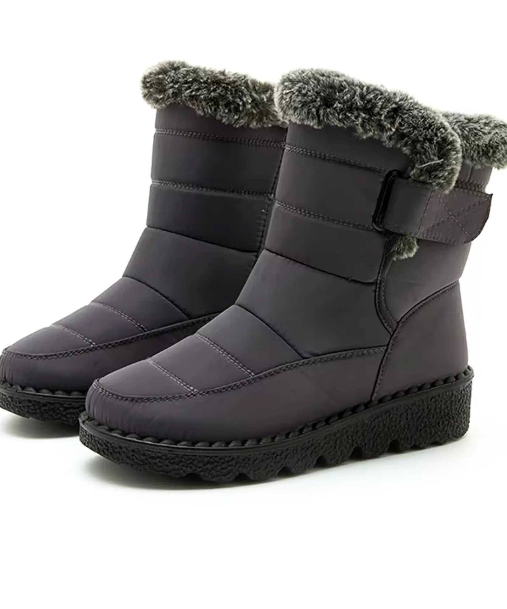 Comprar bota feminina térmica forrada impermeável com pelúcia interna e solado antiderrapante para inverno, chuva e conforto no frio ANELLIMN