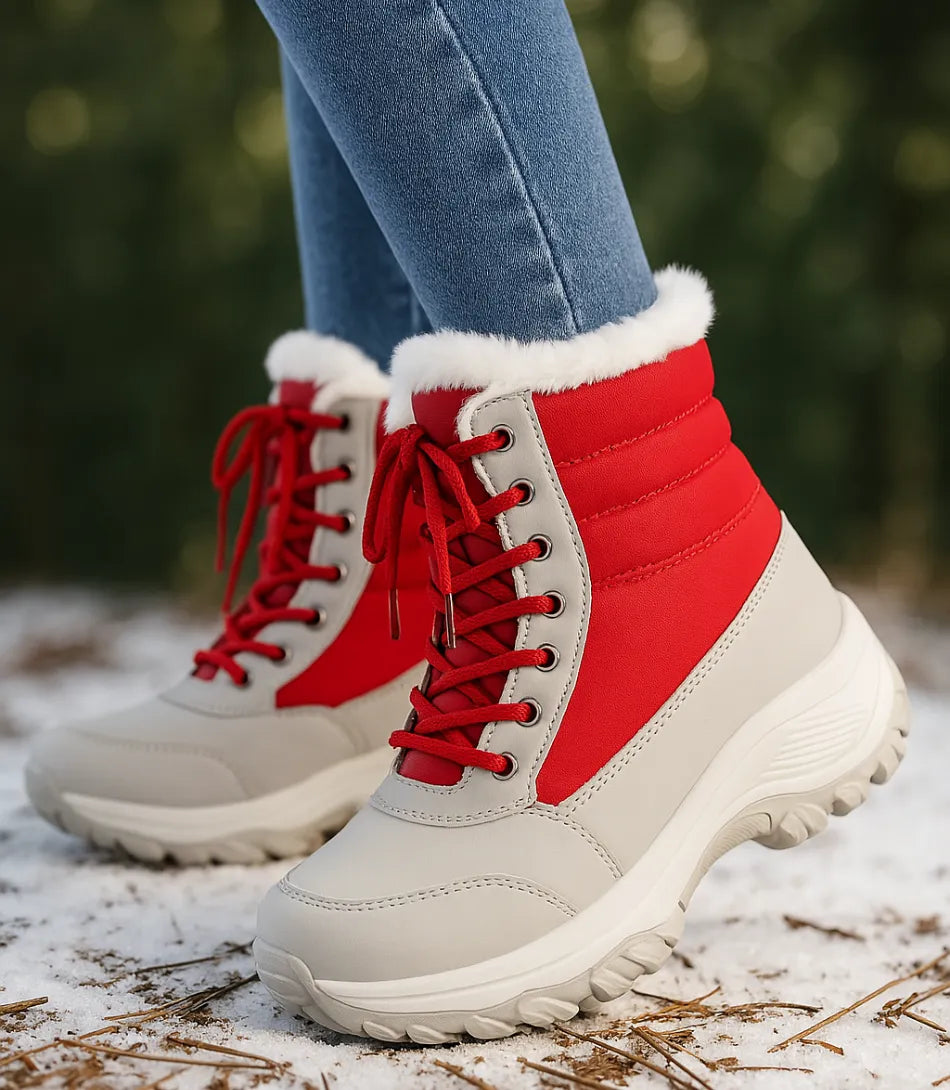 Comprar Bota Impermeável Feminina vermelho Térmica Forrada Antiderrapante para o inverno e neve barato DAFITI
