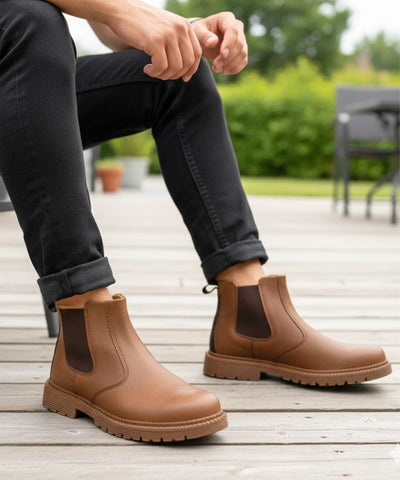 Comprar bota masculina chelsea couro impermeável casual social barato promoção frete grátis