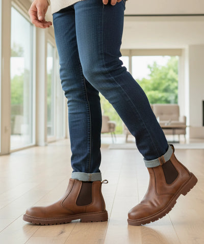 Comprar bota masculina chelsea couro impermeável casual social barato promoção frete grátis