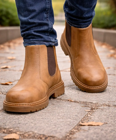 Comprar bota masculina chelsea couro impermeável casual social barato promoção frete grátis