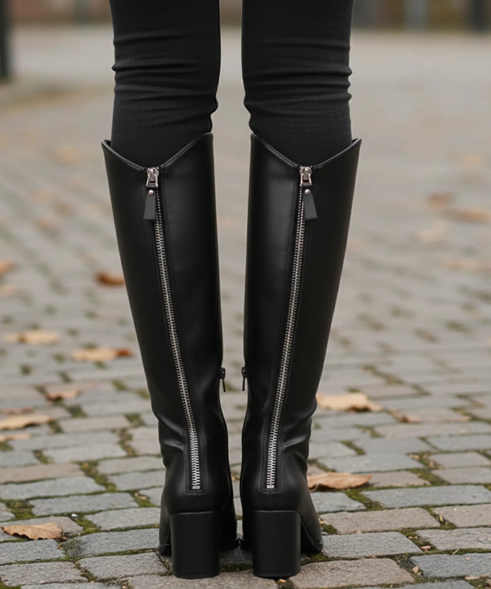 Comprar bota de montaria feminina branca Western de couro legítimo com cano longo, salto bloco e bico fino para looks sofisticados de frio barato VIZZANO