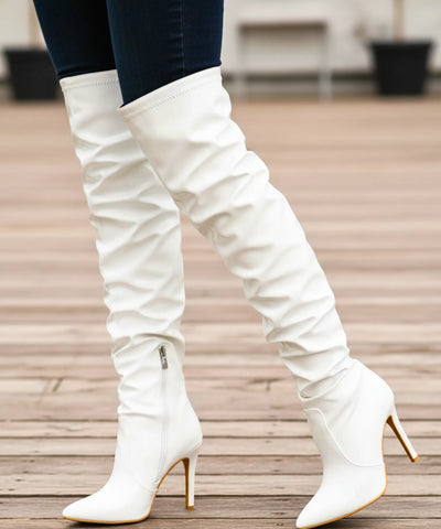 Bota Over the Knee Feminina Salto Fino Vinil | Barea