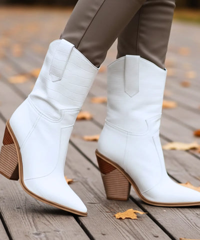 Comprar bota texana feminina country cano médio com bico fino barato VIA MARTE