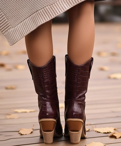 Comprar bota texana feminina country cano médio com bico fino barato VIA MARTE