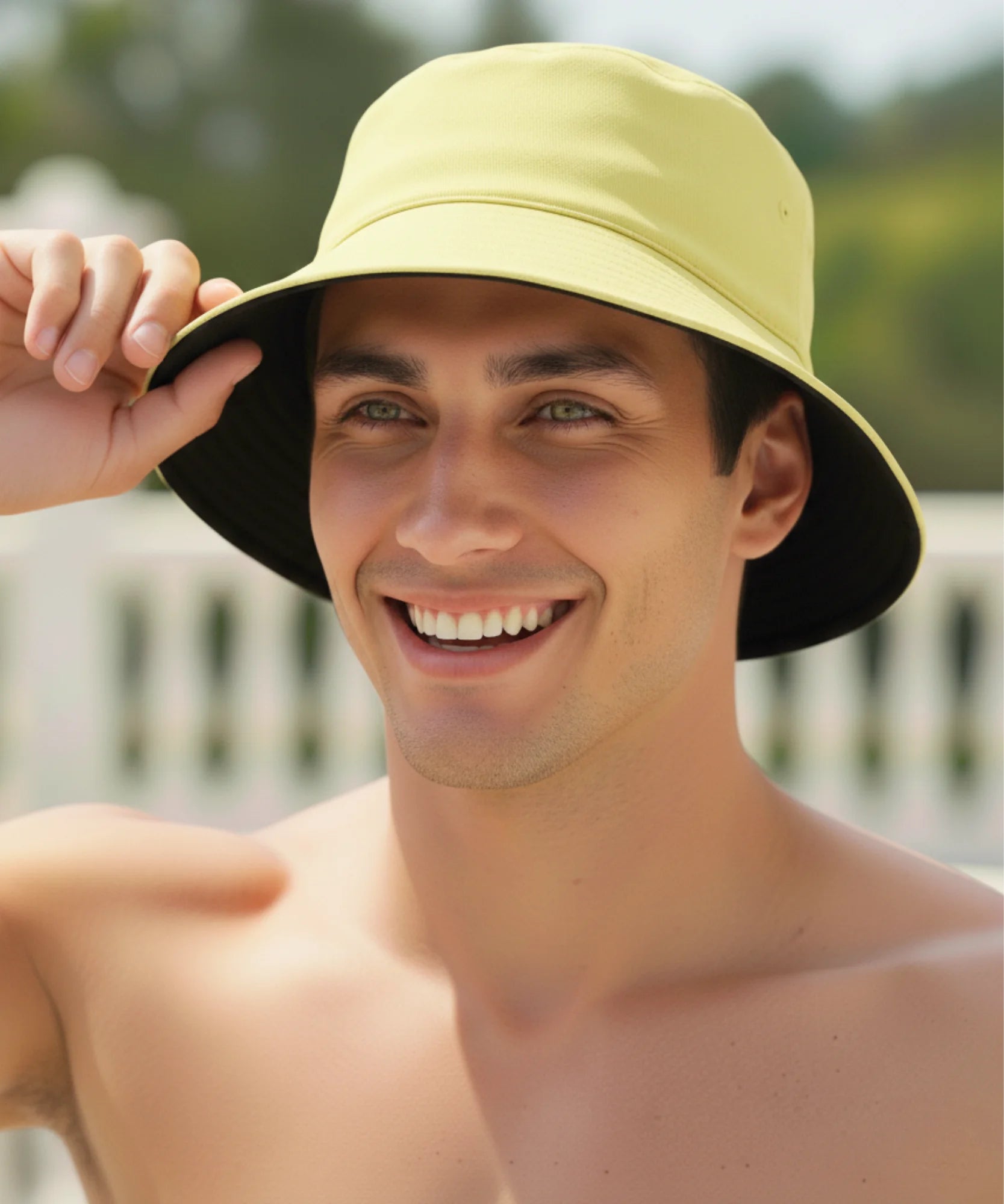 Comprar bucket chapeu dupla face algodão proteção solar unissex casual verão praia barato ou em promoção