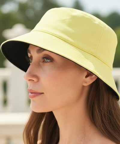 Comprar bucket chapeu dupla face algodão proteção solar unissex casual verão praia barato ou em promoção