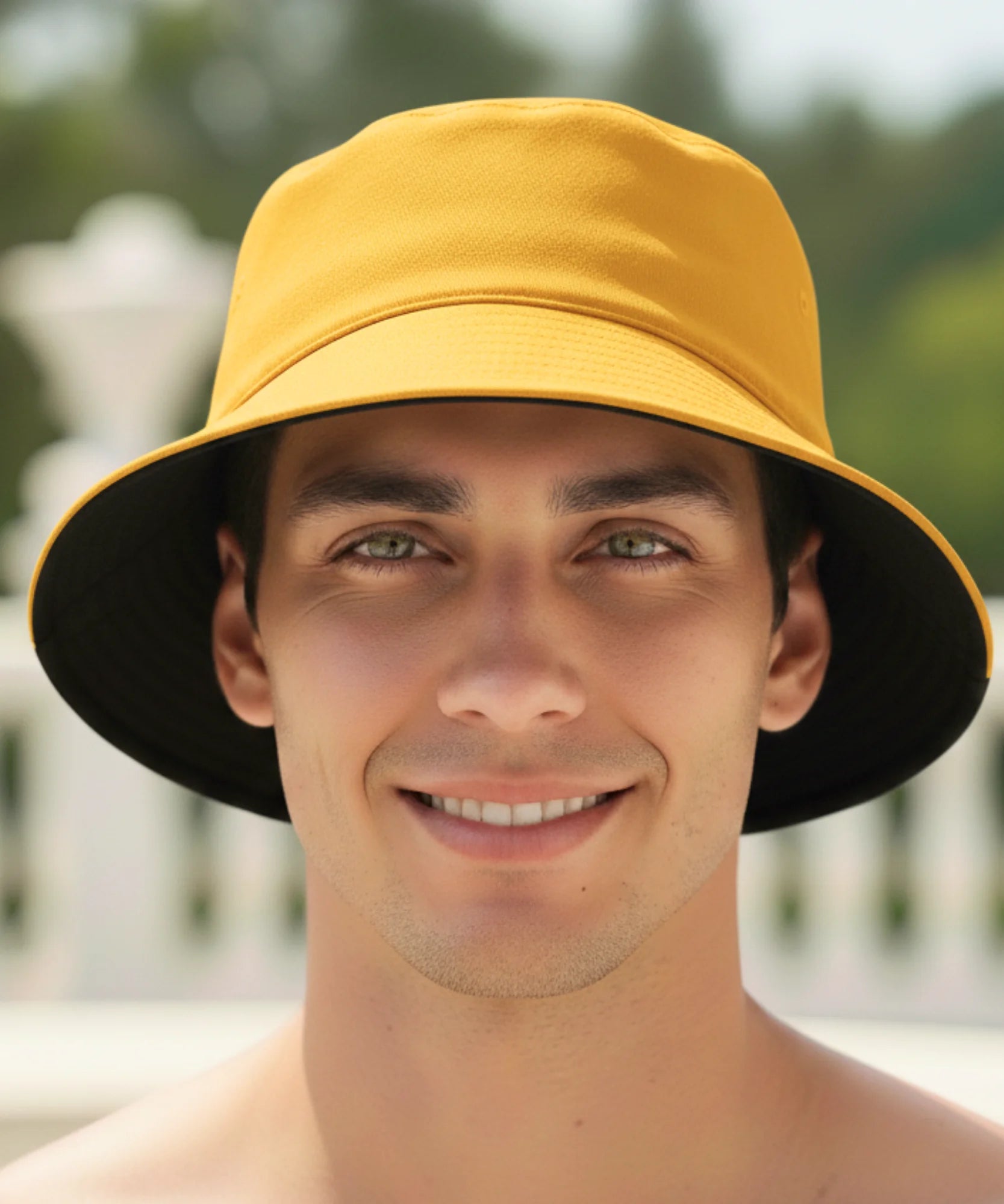 Comprar bucket chapeu dupla face algodão proteção solar unissex casual verão praia barato ou em promoção