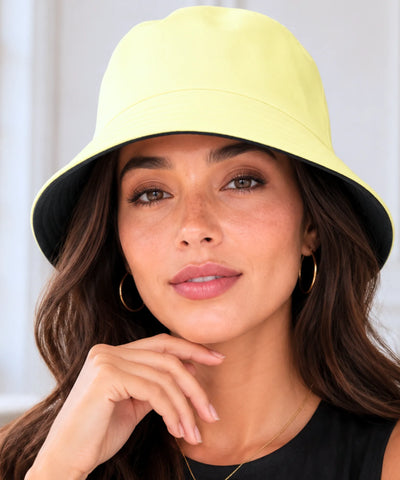 Comprar bucket chapeu dupla face algodão proteção solar unissex casual verão praia barato em promoção ANELLIMN