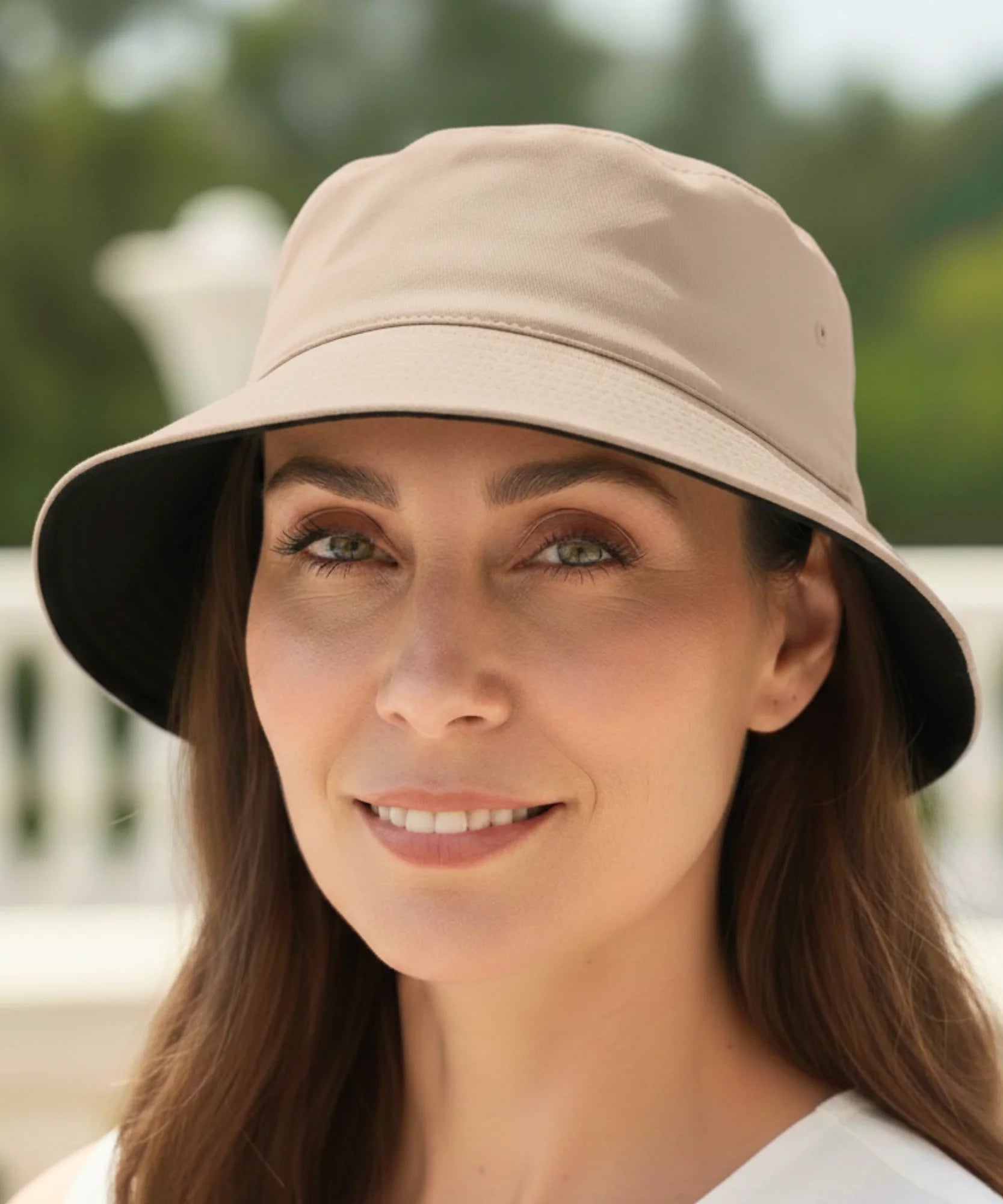 Comprar bucket chapeu dupla face algodão proteção solar unissex casual verão praia barato ou em promoção