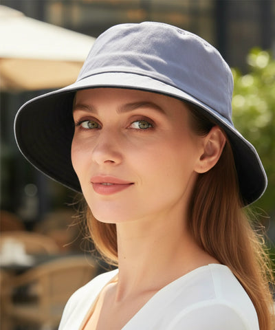 Comprar bucket chapeu dupla face algodão proteção solar unissex casual verão praia barato ou em promoção