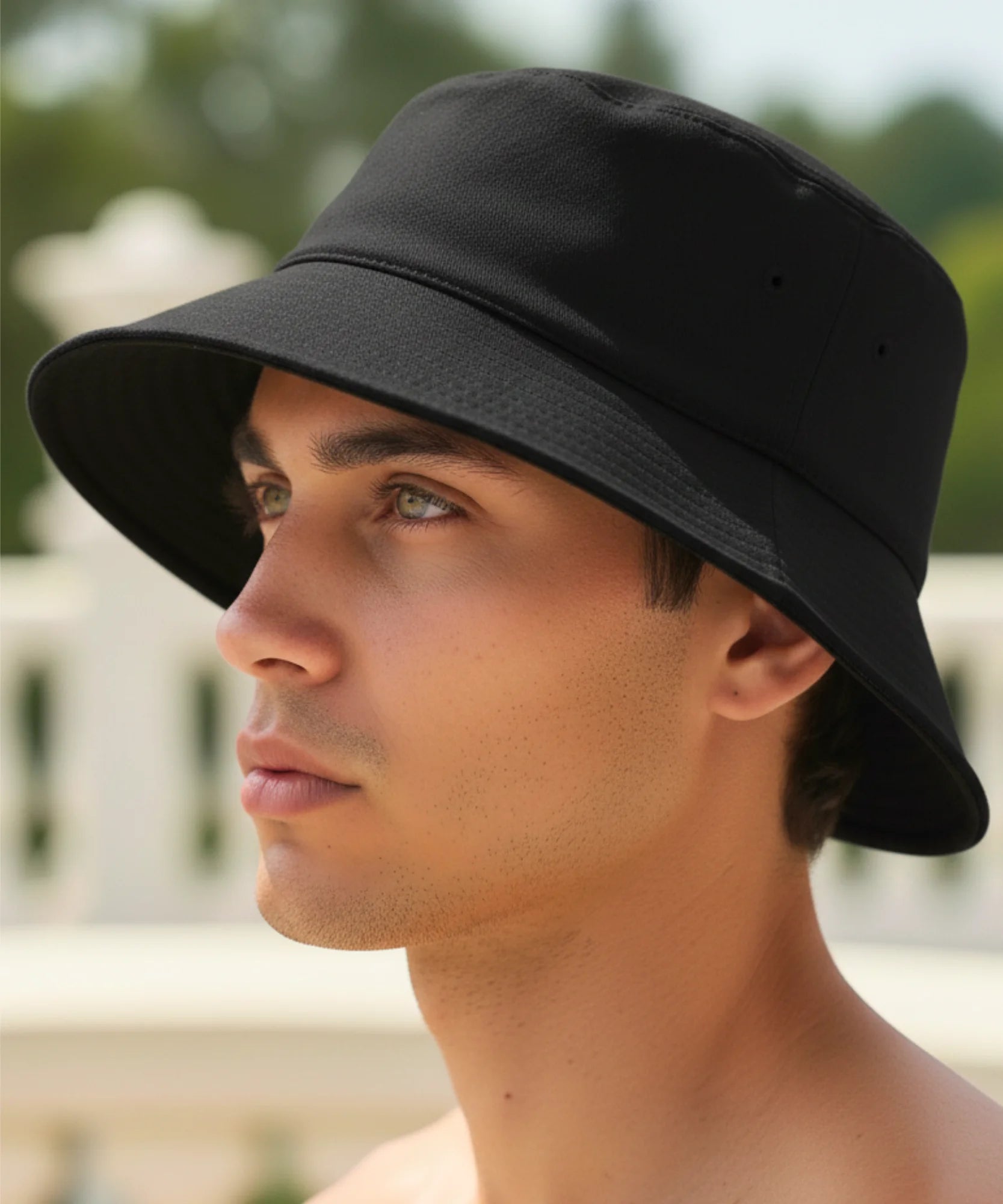 Comprar bucket chapeu dupla face algodão proteção solar unissex casual verão praia barato ou em promoção
