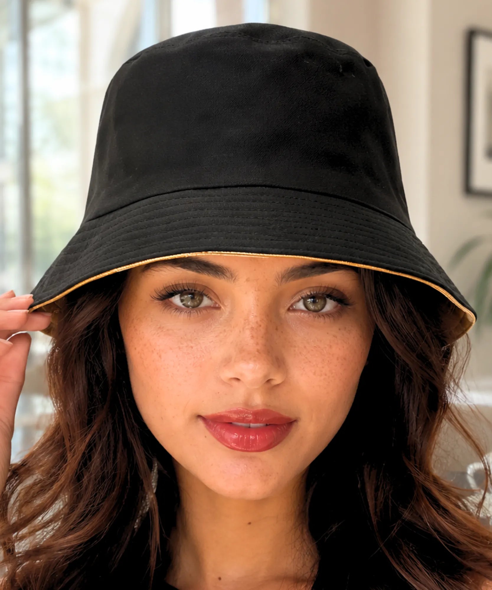 Comprar bucket chapeu dupla face algodão proteção solar unissex casual verão praia barato em promoção ANELLIMN
