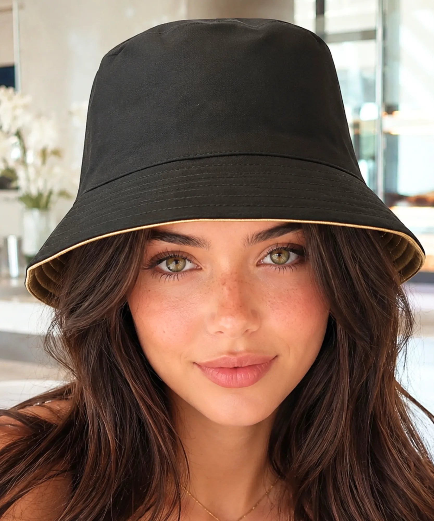 Comprar bucket chapeu dupla face algodão proteção solar unissex casual verão praia barato em promoção ANELLIMN