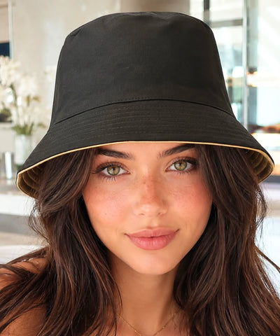 Comprar bucket chapeu dupla face algodão proteção solar unissex casual verão praia barato em promoção ANELLIMN