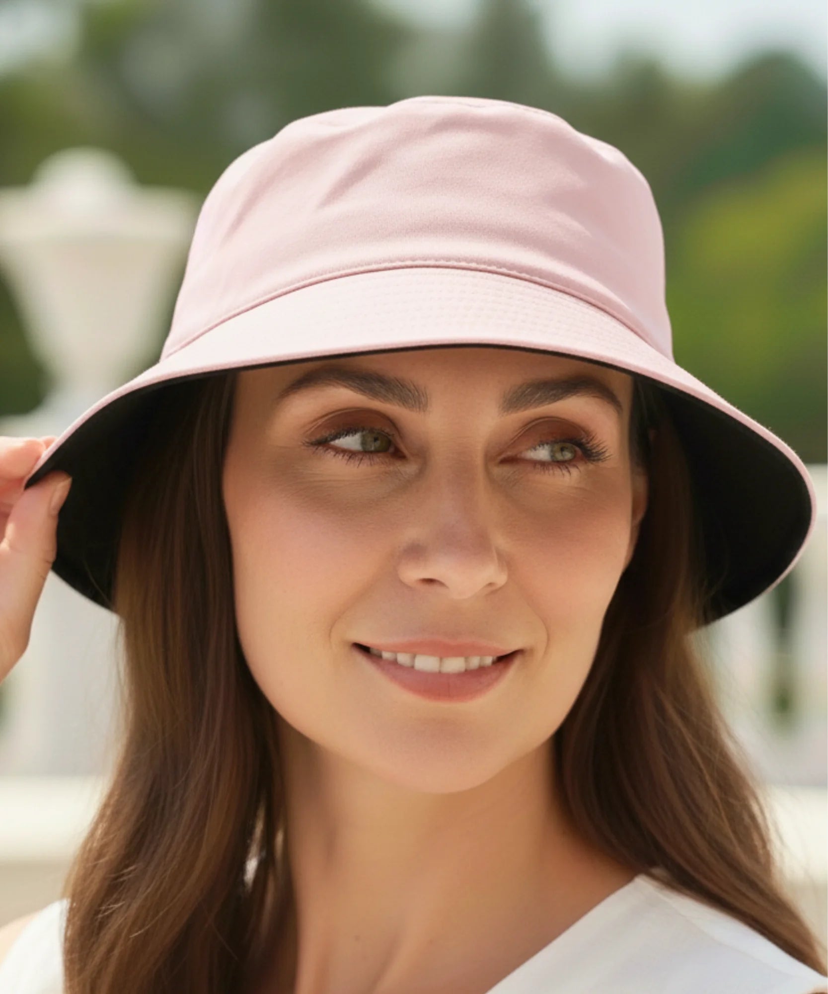 Comprar bucket chapeu dupla face algodão proteção solar unissex casual verão praia barato ou em promoção