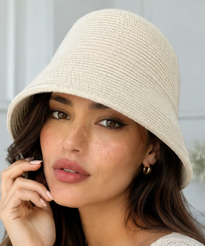 Comprar bucket chapéu tricotado lã formato sino cloche aba curta copa volumosa inverno barato e em promoção ANELLIMN