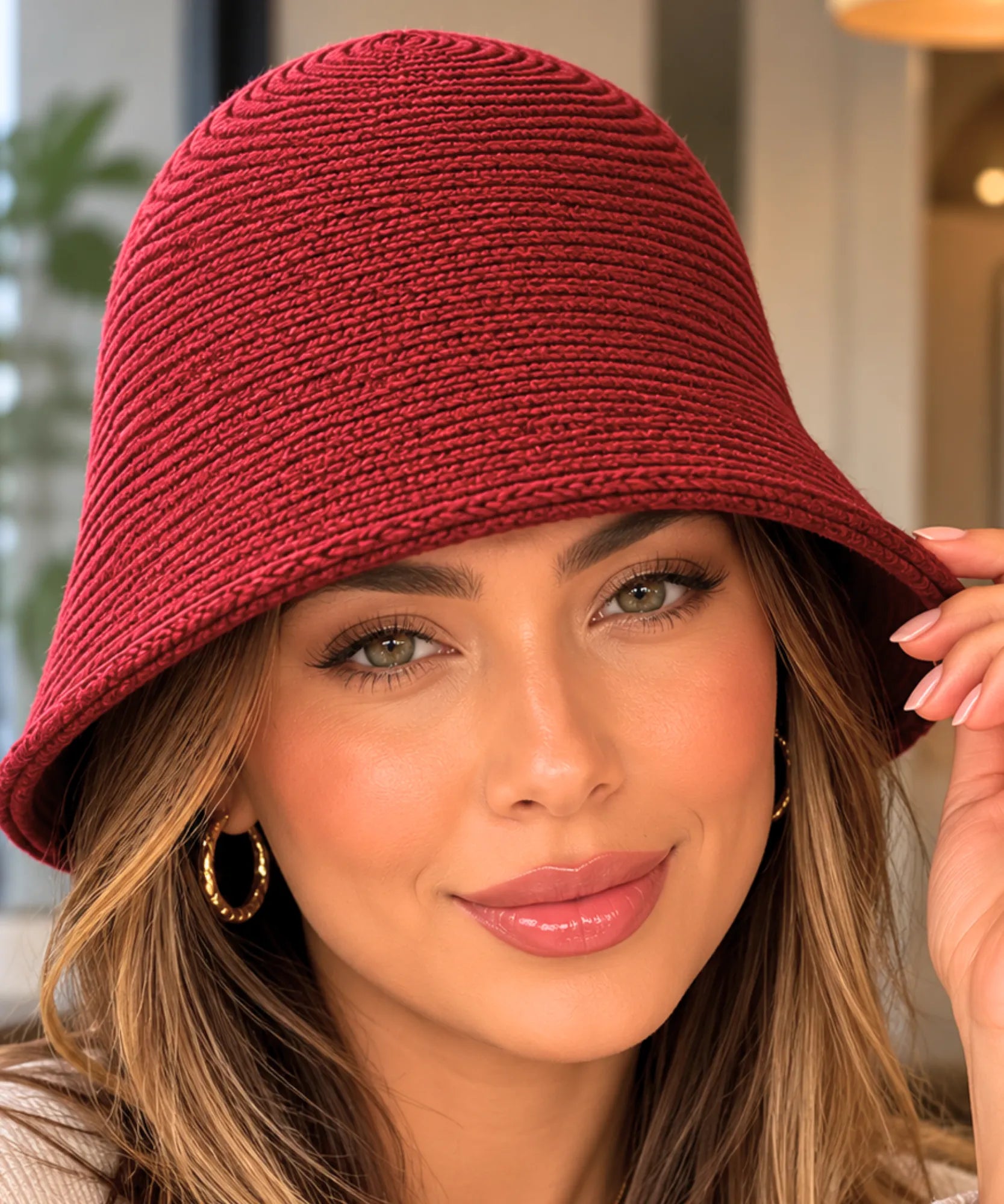 Comprar bucket chapéu tricotado lã formato sino cloche aba curta copa volumosa inverno barato e em promoção ANELLIMN