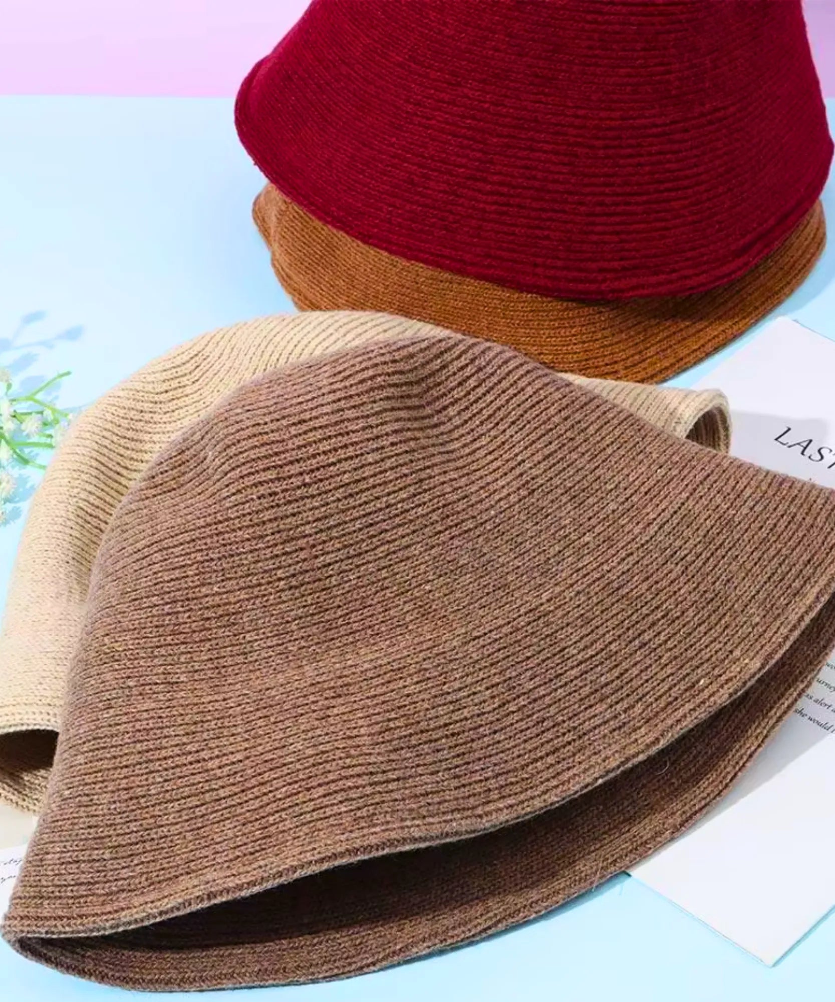 Comprar bucket chapéu tricotado lã formato sino cloche aba curta copa volumosa inverno barato e em promoção ANELLIMN