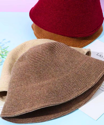Comprar bucket chapéu tricotado lã formato sino cloche aba curta copa volumosa inverno barato e em promoção ANELLIMN