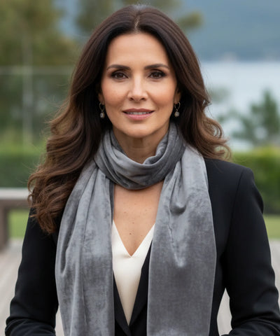 Comprar Cachecol Feminino de Veludo Vermelho para Festa e Inverno barato ANELLIMN