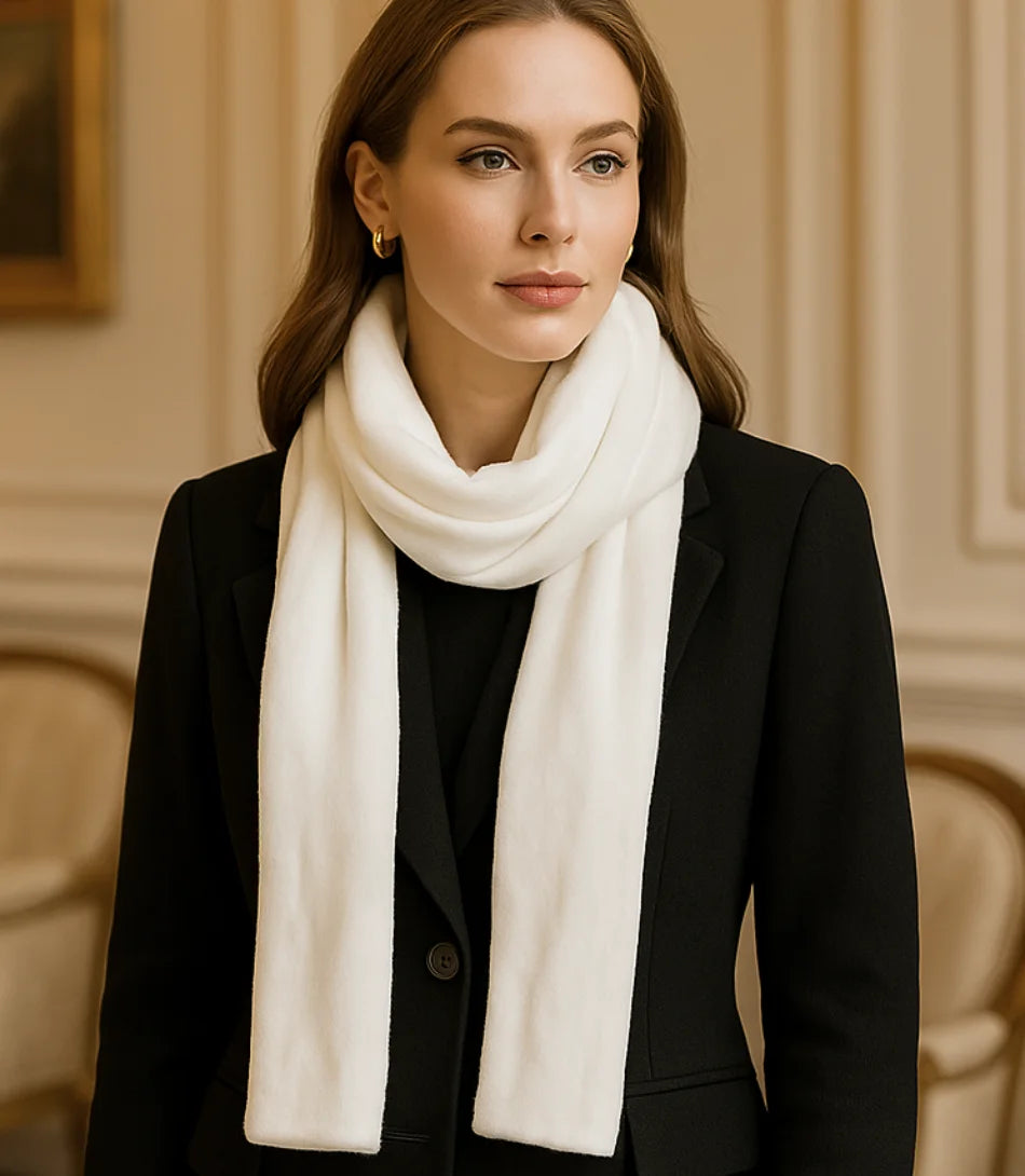 Comprar Cachecol Feminino de Veludo Branco para Festa e Inverno barato ANELLIMN
