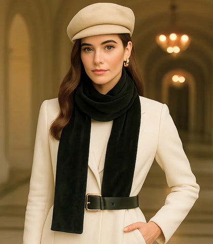 Comprar Cachecol Feminino de Veludo Preto para Festa e Inverno barato ANELLIMN
