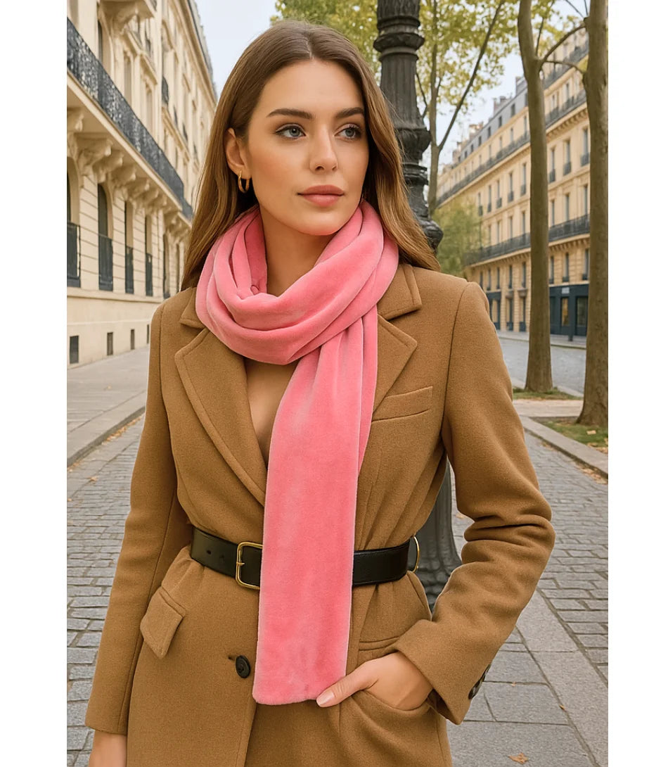 Comprar Cachecol Feminino de Veludo rosa para Festa e Inverno barato ANELLIMN
