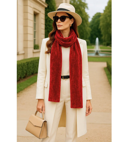 Comprar Cachecol Feminino de Veludo Vermelho para Festa e Inverno barato ANELLIMN
