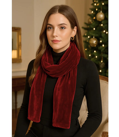 Comprar Cachecol Feminino de Veludo Vinho para Festa e Inverno barato ANELLIMN

