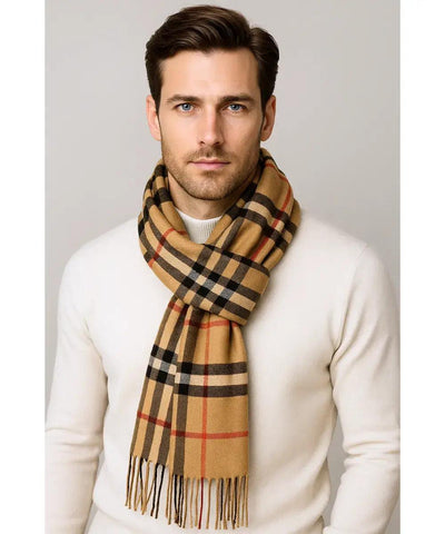 Comprar cachecol masculino de lã elegante com textura encorpada e corte moderno para looks de inverno e meia estação em promoção ANELLIMN
