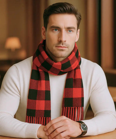 Comprar cachecol masculino de lã elegante com textura encorpada e corte moderno para looks de inverno e meia estação em promoção ANELLIMN
