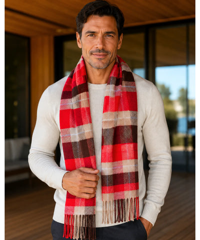 Comprar cachecol masculino de lã elegante com textura encorpada e corte moderno para looks de inverno e meia estação barato ANELLIMN 