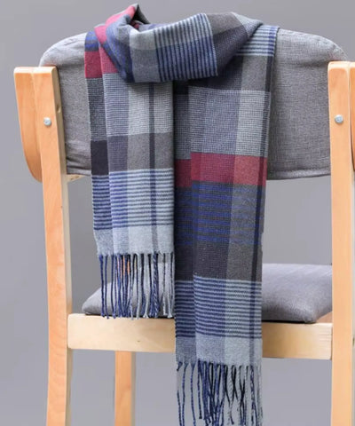Comprar cachecol masculino de lã elegante com textura encorpada e corte moderno para looks de inverno e meia estação barato ANELLIMN 