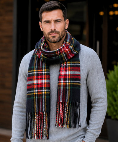 Comprar cachecol masculino de lã elegante com textura encorpada e corte moderno para looks de inverno e meia estação barato ANELLIMN 