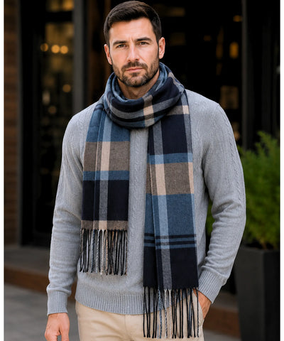 Comprar cachecol masculino de lã elegante com textura encorpada e corte moderno para looks de inverno e meia estação barato ANELLIMN 