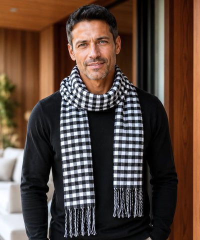 Comprar cachecol masculino de lã elegante com textura encorpada e corte moderno para looks de inverno e meia estação barato ANELLIMN 