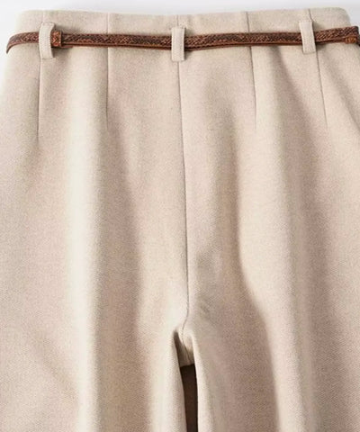 Comprar calça de alfaiataria feminina bege barata Anellimn