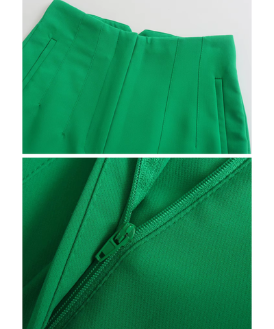 Comprar calça alfaiataria feminina cintura alta com zíper lateral elegante para escritório barato ou em promoção ANELLIMN
