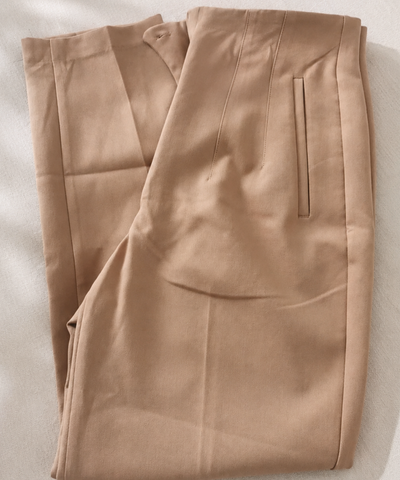 Comprar calça alfaiataria feminina cintura alta com zíper lateral elegante para escritório barato ou em promoção ANELLIMN
