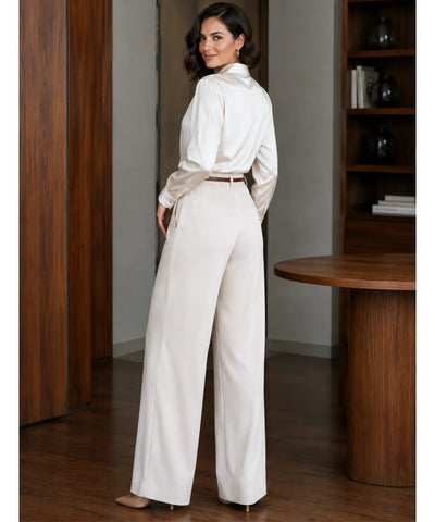 Comprar calça de alfaiataria feminina off white barata Anellimn