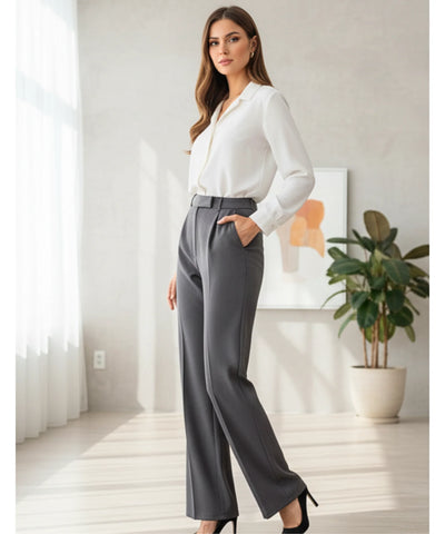Comprar calça alfaiataria feminina wide leg cintura alta tecido premium trabalho escritório barato ou em promoção ZARA