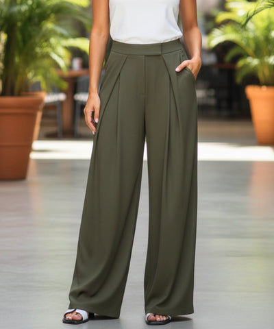 Calça Alfaiataria Feminina Wide Leg Casual Elegante | Trali