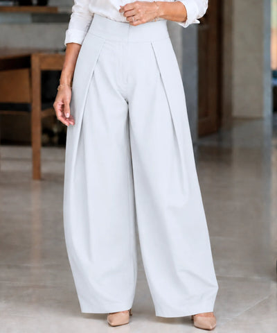 Comprar calça baggy alfaiataria feminina barrel cintura alta risca de giz para trabalho e festas barato em promoção ANELLIMN 
