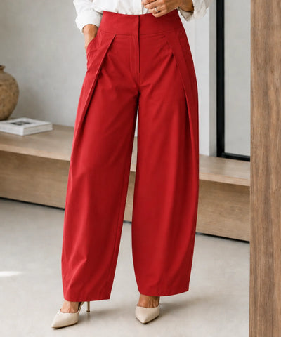 Comprar calça baggy alfaiataria feminina barrel cintura alta risca de giz para trabalho e festas barato em promoção ANELLIMN 