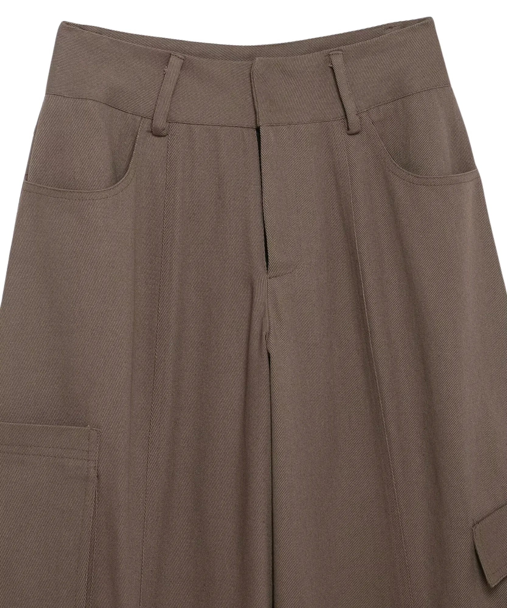 Comprar calça barrel cargo feminina marrom detalhe do cós barata Anellimn